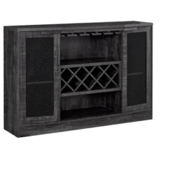 Home Source Bar Cabinet With Two Curved Glass Doors In Charcoal Finish -Furniture Store GUEST b76148fb 57b0 4e9e 9161 da673dcf5dda