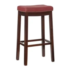Padded Saddle Seat Barstool Hardwood - Linon -Furniture Store GUEST b7aabc8b 3125 407d 8ee7 8472a3f48f41