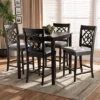 5pc Arden Upholstered Wood Pub Counter Height Dining Set Gray/Espresso - Baxton Studio