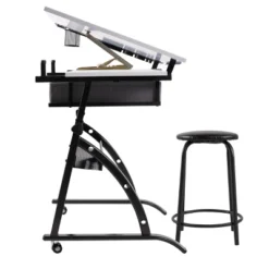 Core Drawing Table And Stool Set Charcoal Black/White - Studio Designs -Furniture Store GUEST b85e83d2 7983 46fd 8039 6183a9db5a6b