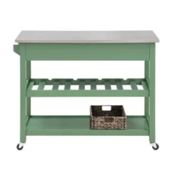 Carolina Kitchen Island With Stainless Steel Top Green - Boraam -Furniture Store GUEST b8773e20 3eb4 4dd4 8ae7 ccf38e7a3466
