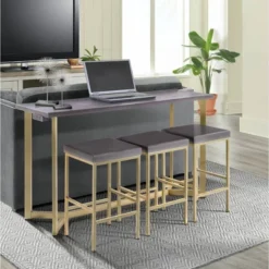 Melrose Multipurpose Bar Dining Table Set Espresso/Gold - Picket House Furnishings -Furniture Store GUEST b87841ef 6b74 4e83 87c6 8c71c780d5fb