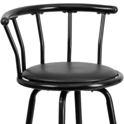 Emma And Oliver Crown Back Black Metal Barstool With Black Vinyl Swivel Seat -Furniture Store GUEST b8a419f9 8974 48b5 a166 2c529421ebb7