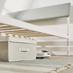 Kera Metal Platform Bed With Angled Upholstered Headboard - Mellow -Furniture Store GUEST b8ec0c3b 95d9 4b33 a921 791211a715db