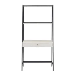 3pc Neveah Marble Ladder Desk And Bookcase Set Matte Black - Inspire Q -Furniture Store GUEST ba52f7f6 80e0 489c bb55 d0d64fc8fc78