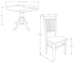 Glenwillow Home 42" Round Double Drop-Leaf Dining Table + Spindle Back Dining Chairs Dining Set -Furniture Store GUEST bab75cf4 a587 430d 92ef 3606cfe6ca08
