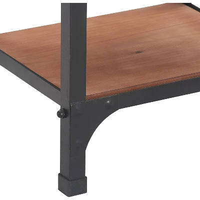 59.25" Overland Bookshelf Wood And Black Metal - Serta 8 59.25" Overland Bookshelf Wood And Black Metal - Serta - Image 6