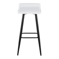 Set Of 2 Ale Faux Leather/Steel Barstools Black/White - LumiSource -Furniture Store GUEST bb2e1e0a 7b90 40df 90a7 241e402fc9a7