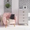 5 Drawer Kelly Dresser White/Taupe - Paris Hilton X The Novogratz