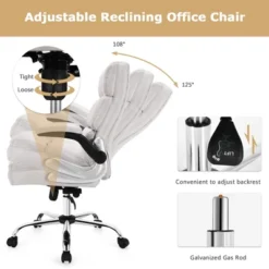 Costway High Back Big & Tall Office Chair Adjustable Swivel W/Flip-up Arm -Furniture Store GUEST bb557d08 b580 479f ae1d 92233278ea71