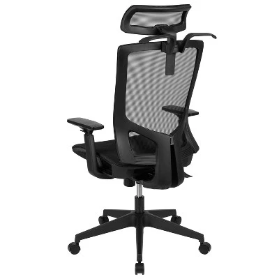 Flash Furniture Ergonomic Black Mesh Office Chair-Synchro-Tilt, Pivot Headrest, Adjustable Arms 12 Flash Furniture Ergonomic Black Mesh Office Chair-Synchro-Tilt, Pivot Headrest, Adjustable Arms - Image 10