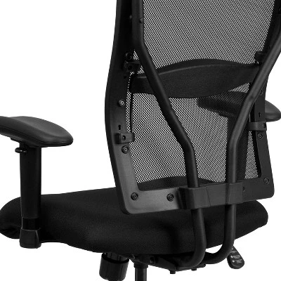 Emma And Oliver 400 Lb. Big & Tall Black Mesh Swivel Ergonomic Office Chair With Adjustable Arms 7 Emma And Oliver 400 Lb. Big & Tall Black Mesh Swivel Ergonomic Office Chair With Adjustable Arms - Image 5