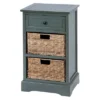Wood Side Table With Storage And Basket Drawers White - Olivia & May -Furniture Store GUEST bd785d2d 81e7 4405 85be 43cfe723cb61