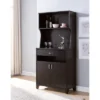 FC Design 67"H Kitchen Baker's Rack Utility Storage Cabinet With Drawer And Two-Door Cabinet In Red Cocoa Finish