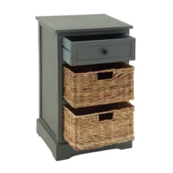 Wood Side Table With Storage And Basket Drawers White - Olivia & May 14 Wood Side Table With Storage And Basket Drawers White - Olivia & May -Furniture Store GUEST bdbbf72d b71e 4da5 be42 f046b0107065