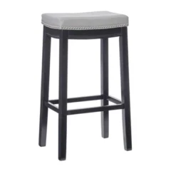 Padded Saddle Seat Barstool Hardwood - Linon -Furniture Store GUEST bdd576e4 8ab8 4399 84a8 483f9cc1fd83