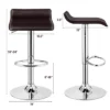 Costway Set Of 2 Swivel Bar Stool PU Leather Adjustable Kitchen Counter Bar Chair Coffee