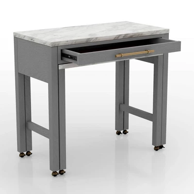 5pc Gardenside Expandable Counter Height Dining Table Set White/Light Gray/Beige - HOMES: Inside + Out 6 5pc Gardenside Expandable Counter Height Dining Table Set White/Light Gray/Beige - HOMES: Inside + Out - Image 4