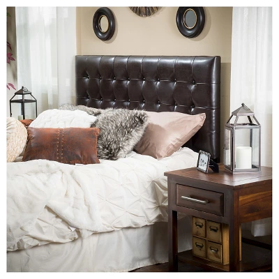 California/King Austin Tufted Bonded Leather Headboard Brown - Christopher Knight Home 5 California/King Austin Tufted Bonded Leather Headboard Brown - Christopher Knight Home - Image 3
