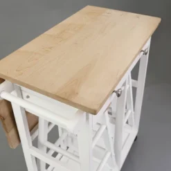 Square Hardwood Drop Leaf Table Top Breakfast Cart Natural/White - Flora Home 30 Square Hardwood Drop Leaf Table Top Breakfast Cart Natural/White - Flora Home -Furniture Store GUEST c1fe9317 725f 4e98 8d19 f8d12847e3af