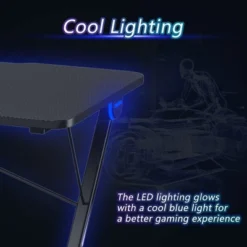 Costway 43.5 Inch Gaming Desk Z Shape Office PC Computer Desk Gamer Tables W/ LED Lights -Furniture Store GUEST c2459d2c 0f30 4e96 ae54 504215a78bc2