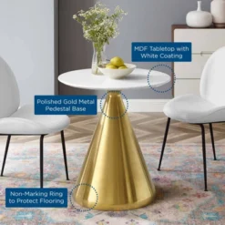 28" Tupelo Dining Table Gold White - Modway -Furniture Store GUEST c29765f8 7b1a 4c44 80af 6f62e07c8fe4