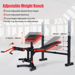 Costway Multi-function Adjustable Olympic Weight Bench W/Preacher Curl Home Gym Training -Furniture Store GUEST c2df532b 0835 4ca7 be13 2fa3bc981133