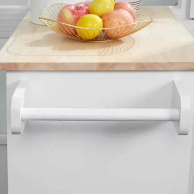 HOMCOM Kitchen Island Cart Rolling Trolley Cart With Drawer, Storage Cabinet & Towel Rack 6 HOMCOM Kitchen Island Cart Rolling Trolley Cart With Drawer, Storage Cabinet & Towel Rack - Image 4