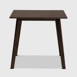 Britte Square Wood Dining Table Dark Brown - Baxton Studio