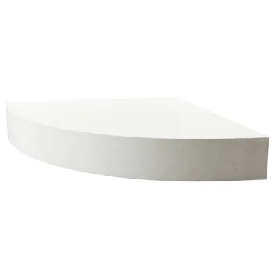 11" X 11" Floating Corner Shelf Wall Mounted White - Inplace 3 11" X 11" Floating Corner Shelf Wall Mounted White - Inplace