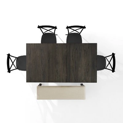 6pc Hayden Extendable Dining Set With Camille Chairs Matte Black/Slate - Crosley 12 6pc Hayden Extendable Dining Set With Camille Chairs Matte Black/Slate - Crosley - Image 10