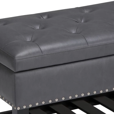Riley Storage Ottoman Bench Faux Leather - WyndenHall 5 Riley Storage Ottoman Bench Faux Leather - WyndenHall - Image 3