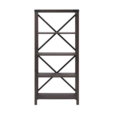 64" Sophie Industrial X Frame Bookshelf - Saracina Home 4 64" Sophie Industrial X Frame Bookshelf - Saracina Home - Image 2