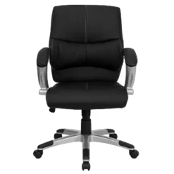 Flash Furniture Bodie Mid-Back Black LeatherSoft Contemporary Swivel Manager's Office Chair With Arms -Furniture Store GUEST c52b5bc2 c1a5 4970 be83 e30efd557397