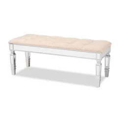 Hedia Fabric Upholstered And Wood Accent Bench - Baxton Studio -Furniture Store GUEST c6ed9c81 fa8f 4321 93ab dc96d345cde3