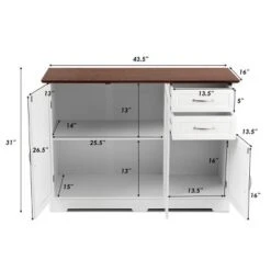 Costway Buffet Sideboard Kitchen Cupboard Storage Cabinet W/ 2 Drawers & 3 Doors White 12 Costway Buffet Sideboard Kitchen Cupboard Storage Cabinet W/ 2 Drawers & 3 Doors White -Furniture Store GUEST c71c6e53 7375 429d 8886 728a4d32f80b