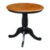 30" Round Top Pedestal Dining Table Black/Red - International Concepts