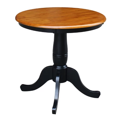30" Round Top Pedestal Dining Table Black/Red - International Concepts 3 30" Round Top Pedestal Dining Table Black/Red - International Concepts