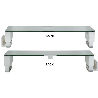 Mount-It! Tempered Glass And Aluminum Monitor Stand With USB Adapter | Fits Up To 32" Monitors | 66 Lbs. Weight Capacity 6 Mount-It! Tempered Glass And Aluminum Monitor Stand With USB Adapter | Fits Up To 32" Monitors | 66 Lbs. Weight Capacity - Image 4