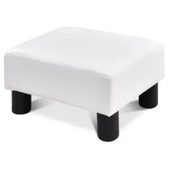 Costway PU Leather Ottoman Rectangular Footrest Small Stool W/ Padded Seat White/Black/Red -Furniture Store GUEST c8b2a333 a973 4e96 b2f2 55cfcb1f09a1