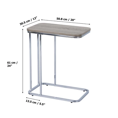 20" Cora Wood Grain Finish And Metal Base C-Table Brown - Teamson Home 9 20" Cora Wood Grain Finish And Metal Base C-Table Brown - Teamson Home - Image 7