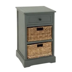 Wood Side Table With Storage And Basket Drawers White - Olivia & May 15 Wood Side Table With Storage And Basket Drawers White - Olivia & May -Furniture Store GUEST c8c14add 9606 4eed a067 7e0e461c04fc