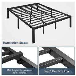 Yaheetech Metal Platform Bed Frame With Heavy Duty Steel Slat Support -Furniture Store GUEST c8f265ac 7b42 4733 8f75 e990700fdd33