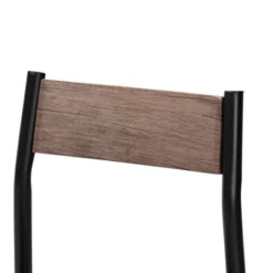 5pc Dining Set Metal And Mave Wood Walnut/Black - Baxton Studio -Furniture Store GUEST c92dd453 6399 4066 864e 64b21e19043b