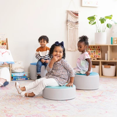 ECR4Kids SoftZone Colorful Stump Stool Seating Set, Foam Ottomans, 3-Piece 6 ECR4Kids SoftZone Colorful Stump Stool Seating Set, Foam Ottomans, 3-Piece - Image 4