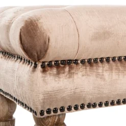 Barney Tufted Bench W/ Brass Nail Heads - Safavieh -Furniture Store GUEST c9615899 f940 4087 bed6 fa237f00ce0d