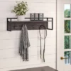 Afton 4 Hook Metal Frame Wall Shelf Woodgrain - RiverRidge Home -Furniture Store GUEST ca00c981 cbbe 42b9 8bb6 61e873fd39d7