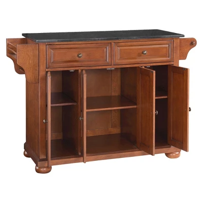 Alexandria Black Granite Top Kitchen Island - Wood & Cherry - Crosley 3 Alexandria Black Granite Top Kitchen Island - Wood & Cherry - Crosley