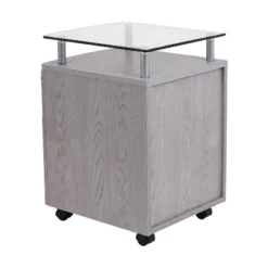 Rolling File Cabinet With Glass Top Gray - Techni Mobili -Furniture Store GUEST cb469f26 b845 4b27 b484 a1e032badd66