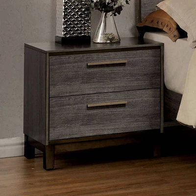 Gordon 2 Drawer Nightstand Two-Tone Antique Gray - MiBasics 3 Gordon 2 Drawer Nightstand Two-Tone Antique Gray - MiBasics